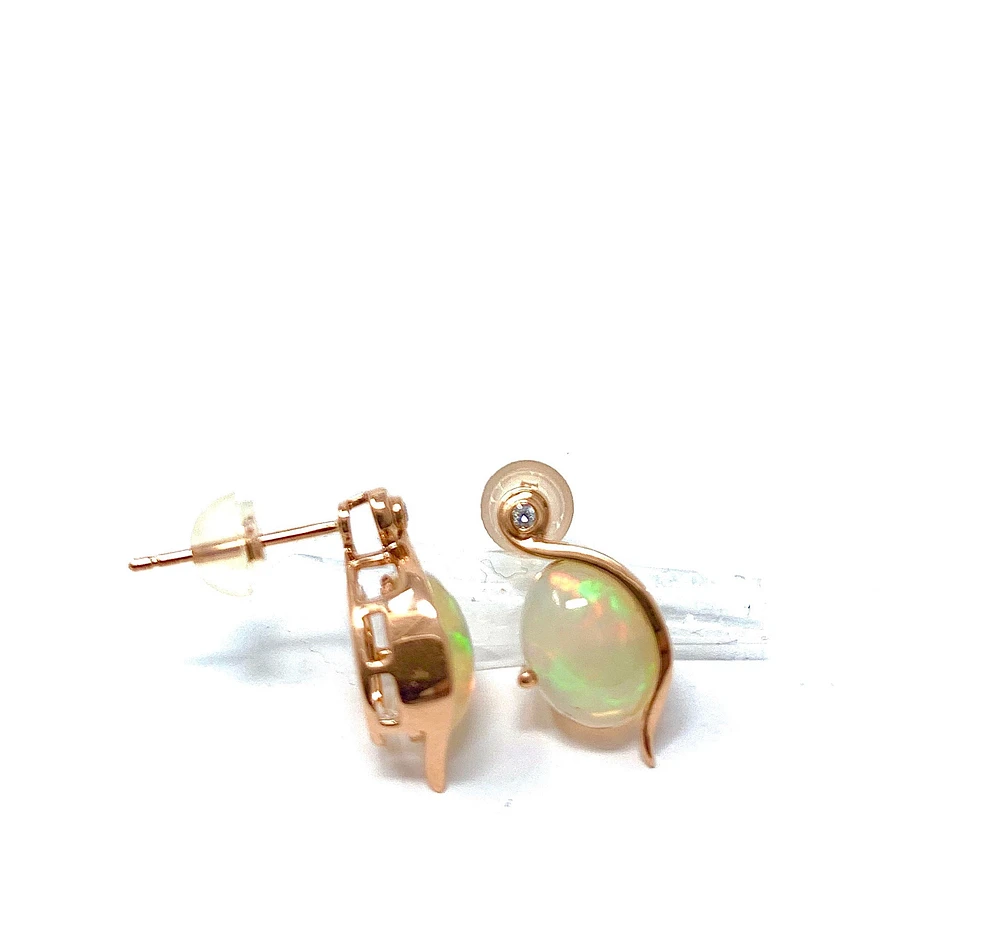 Opal & Diamond Earrings