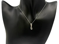 10K White Gold 0.05cttw Diamond Pendant, 18"