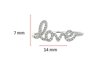 14K White Gold 0.09cttw Diamond Love Ring, size 6.5