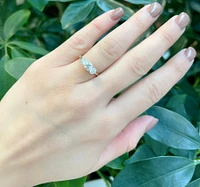 14K Gold 1.00cttw Lab Grown Diamond 3 Stone Engagement Ring - /