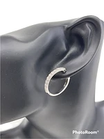 14K White Gold 1.00cttw Lab Grown Diamond Huggies - 21mm
