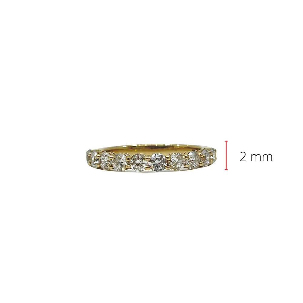 14K Yellow Gold 1.00cttw Lab Grown Diamond Band