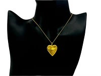 Gold Plated on 925 Sterling Silver Heart Shaped Locket with Filigree Design - 21mm x 20mm