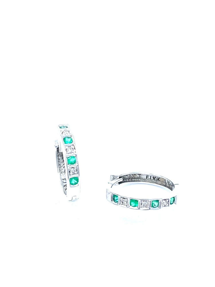 Emerald and Diamond Earrings