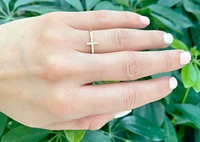14K Rose Gold Cross 0.17cttw Diamond Ring, size 6.5