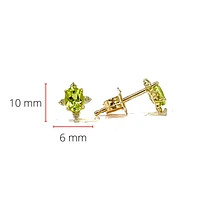 10K Yellow Gold 0.30cttw Peridot & 0.04cttw Diamond Earrings