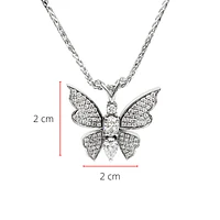 14K White Gold 0.75cttw Diamond Butterfly Pendant, 18"