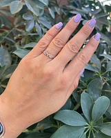 14K White Gold 0.09cttw Diamond Love Ring, size 6.5