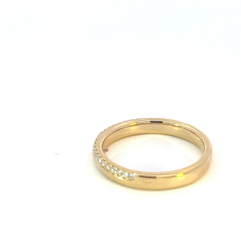 14K Yellow Gold 0.16cttw Diamond Ring - size 6.5