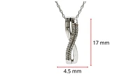 10K White Gold 0.05cttw Diamond Pendant, 18"