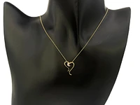 10K Gold 0.015cttw Diamond Heart Pendant