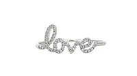 14K White Gold 0.09cttw Diamond Love Ring, size 6.5