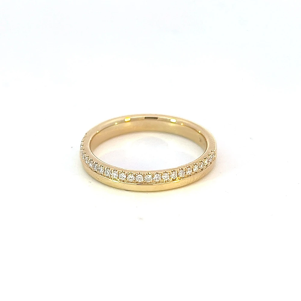 14K Yellow Gold 0.16cttw Diamond Ring - size 6.5