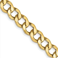 Semi-Solid Curb Link Chain - 2.5mm