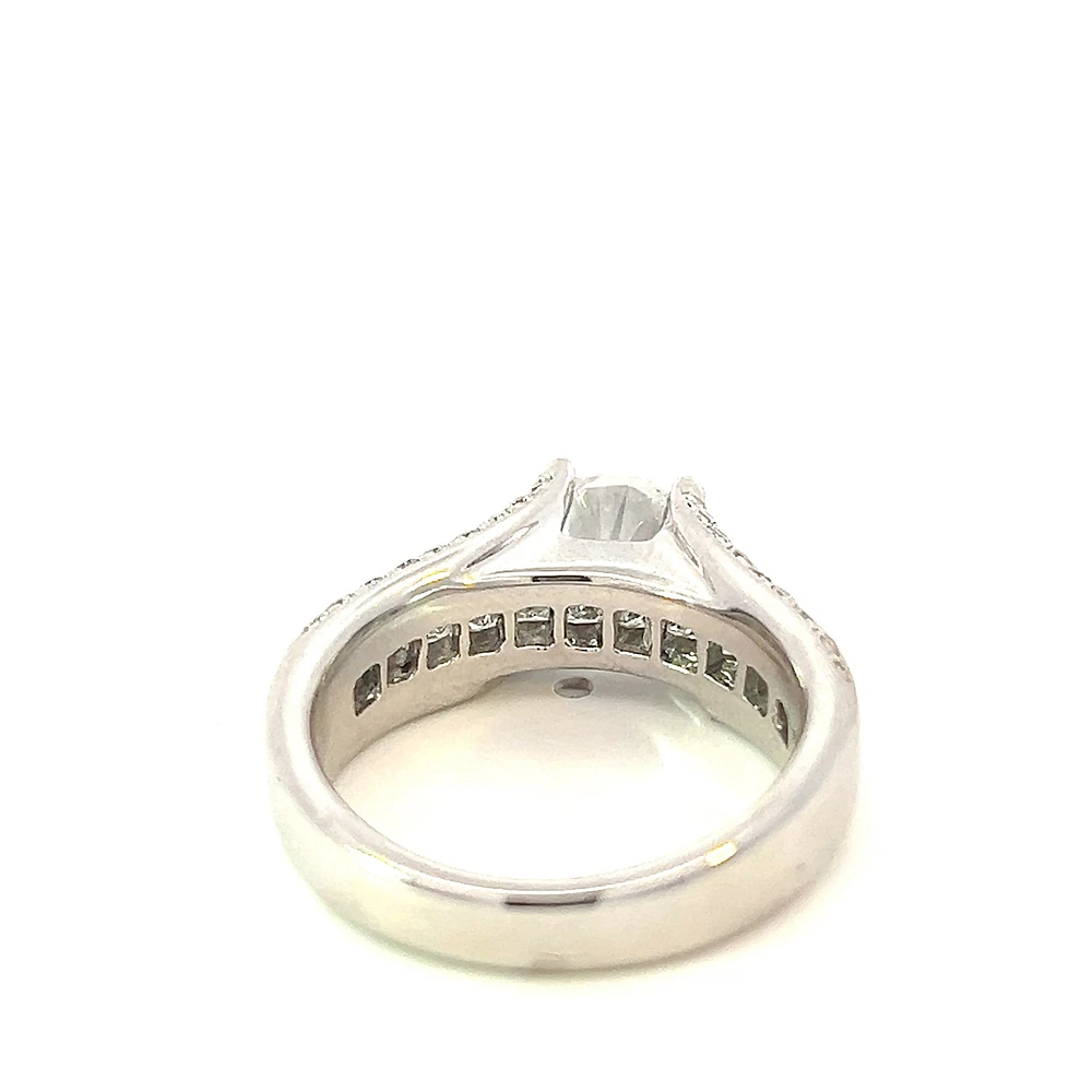 14K Princess Cut and Round Brilliant Diamond Ring - Mount Only (No centre diamond) / Gold