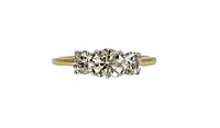 14K Gold 1.00cttw Lab Grown Diamond 3 Stone Engagement Ring - /
