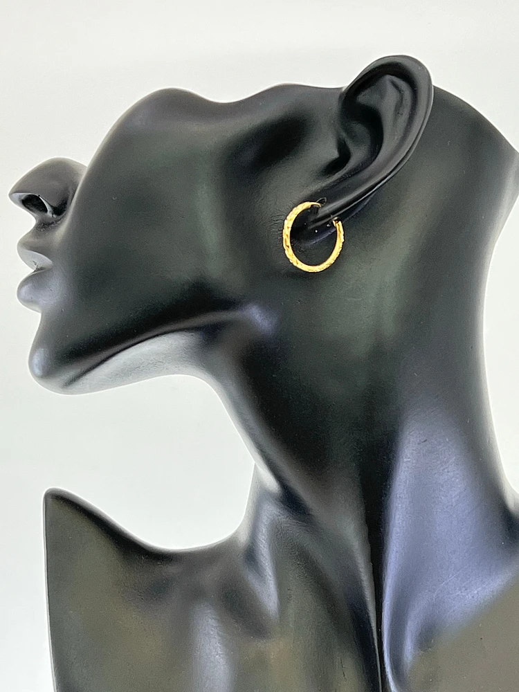 10K Yellow Gold 20mm Sleeper/Keeper/Hoop Earrings