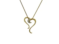 10K Gold 0.015cttw Diamond Heart Pendant