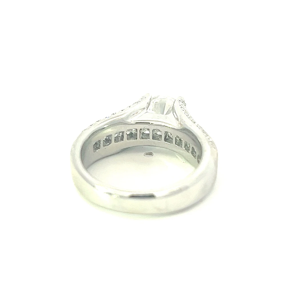 14K Princess Cut and Round Brilliant Diamond Ring - Mount Only (No centre diamond) / Gold