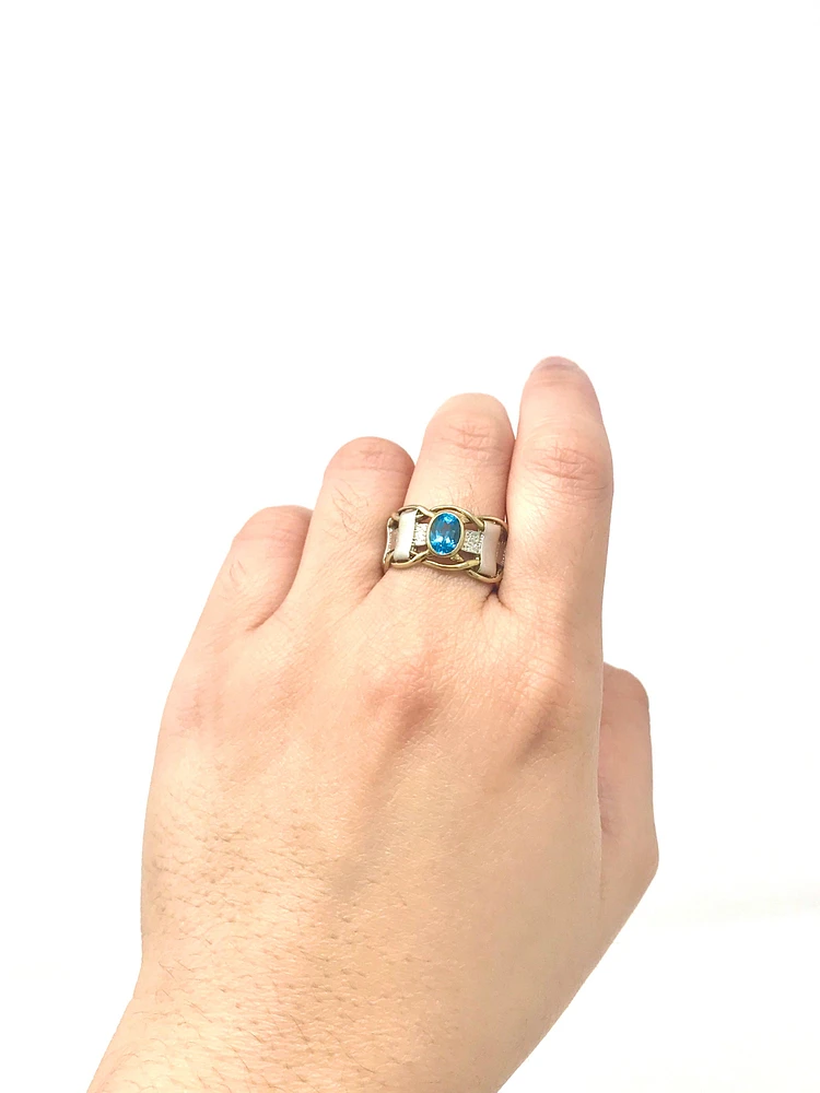 Silver and Blue Topaz Ring