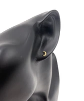 10K Yellow Gold Diamond Moon Stud Earrings 0.01cttw