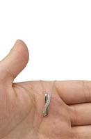 10K White Gold 0.05cttw Diamond Pendant, 18"