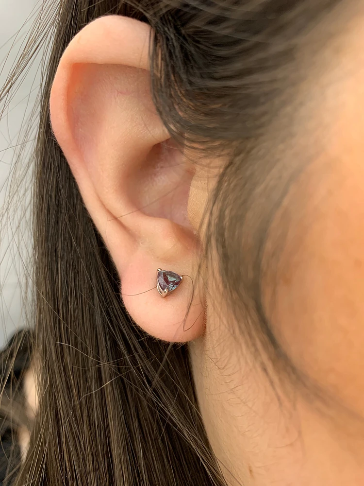 Created Alexandrite Earrings