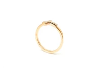 14K Rose Gold Cross 0.17cttw Diamond Ring, size 6.5