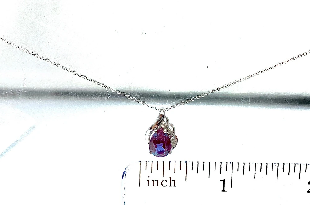 Created Alexandrite & Diamond Pendant