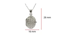 10K White Gold Locket, 18"