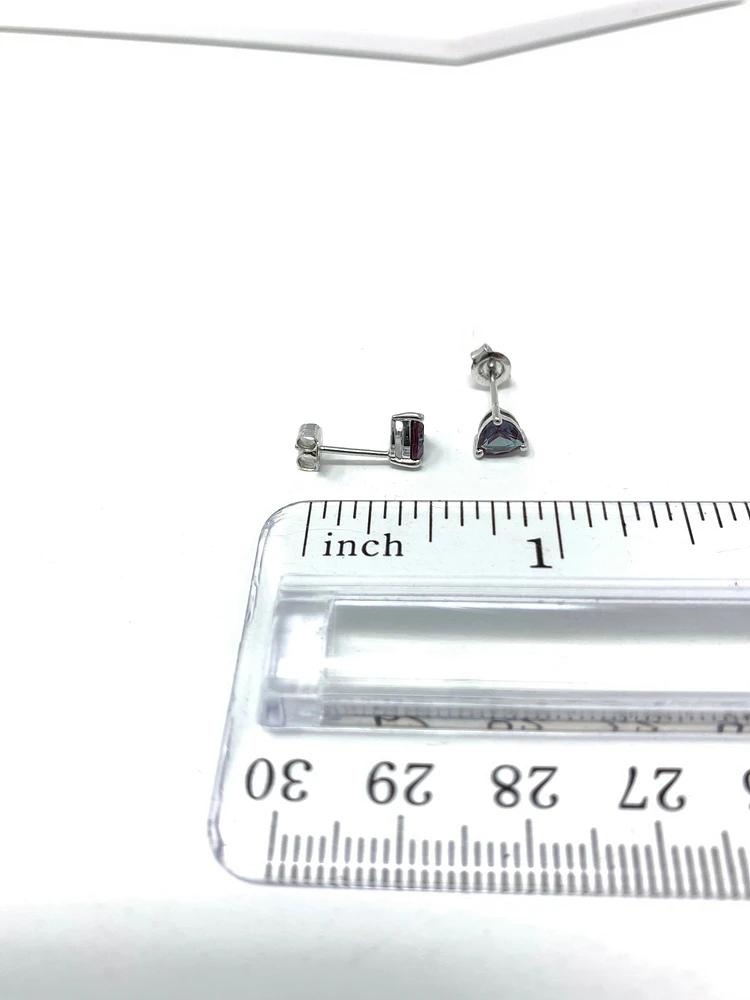 Created Alexandrite Earrings