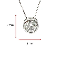 14K White Gold 1.00cttw Moissanite Pendant, 18"