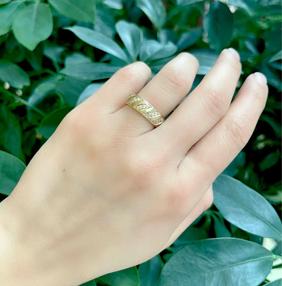 10K Yellow Gold 0.25cttw Diamond Ring, 6.5 - / 4.5