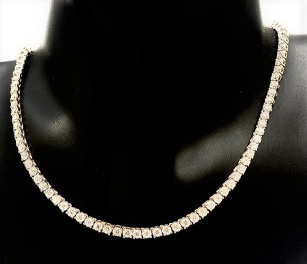 14K Yellow Gold 6.2cttw Moissanite Strand 14"