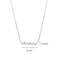 14K White Gold 0.21cttw Baguette Diamond Pendant, 15" Long