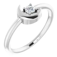 14K Yellow 1/10 CT Natural Diamond Celestial Ring - Gold