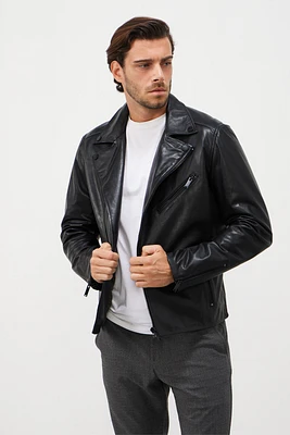 HARLYN Leather Motorcycle Jacket