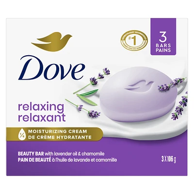 Dove Relaxing Beauty Bar for dry skin Lavender 106 g 3 count