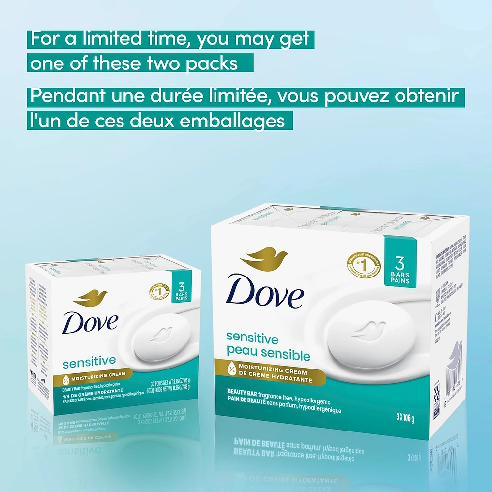 Dove Beauty Bar for sensitive skin care Sensitive Skin 106 g 3 count