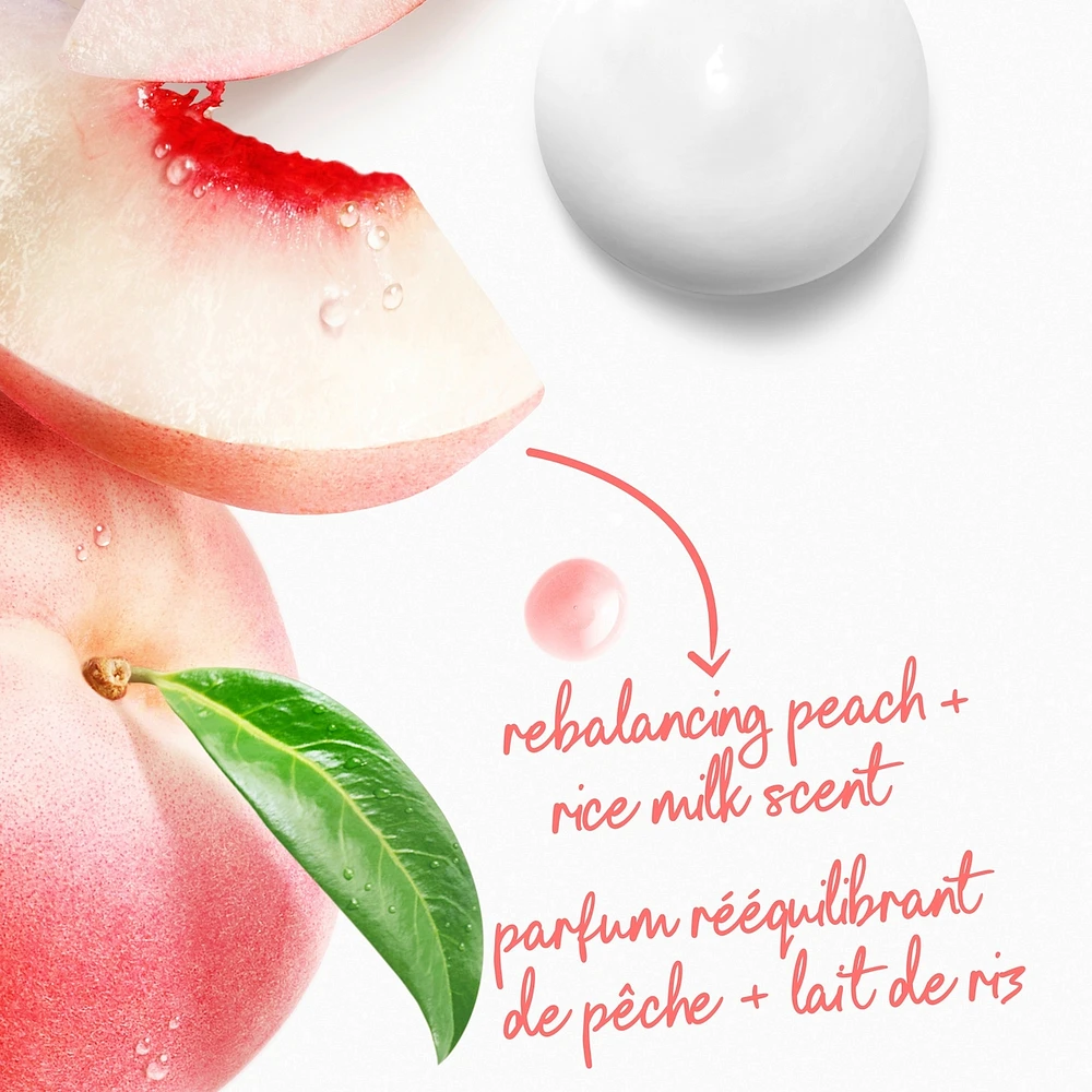 Body Wash for Renewed, Healthy-Looking Skin Rebalancing White Peach & Rice Milk Gentle Body Cleanser with 24hr Renewing MicroMoisture