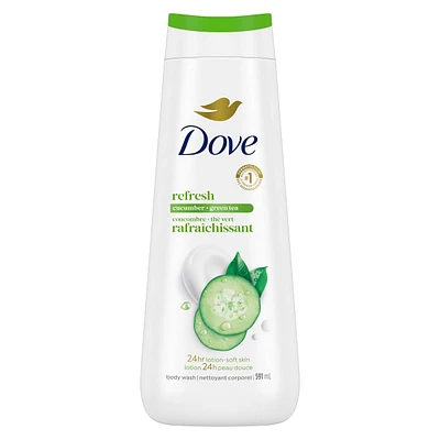 Nettoyant Corporel pour une peau renouvelée d'apparence saine Refreshing Concombre et Thé Vert rafraîchit et hydrate la peau sèche