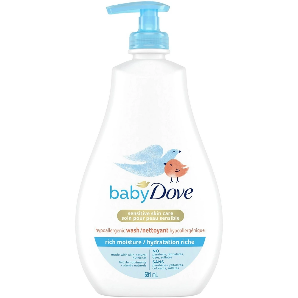 Nettoyant pour Bébé Baby Dove Tête aux Pieds Hydratation Riche 591 ml