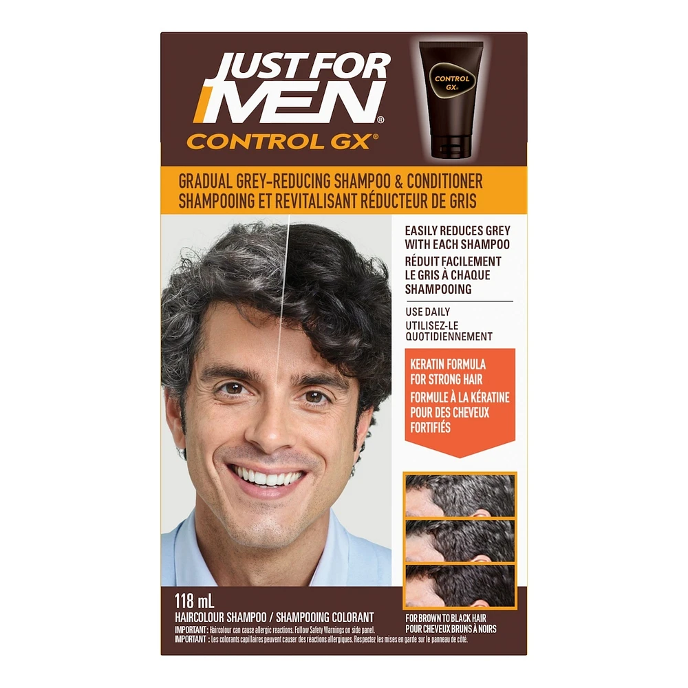Shampooing et revitalisant 2 en 1 réducteur de gris Just For Men Control GX