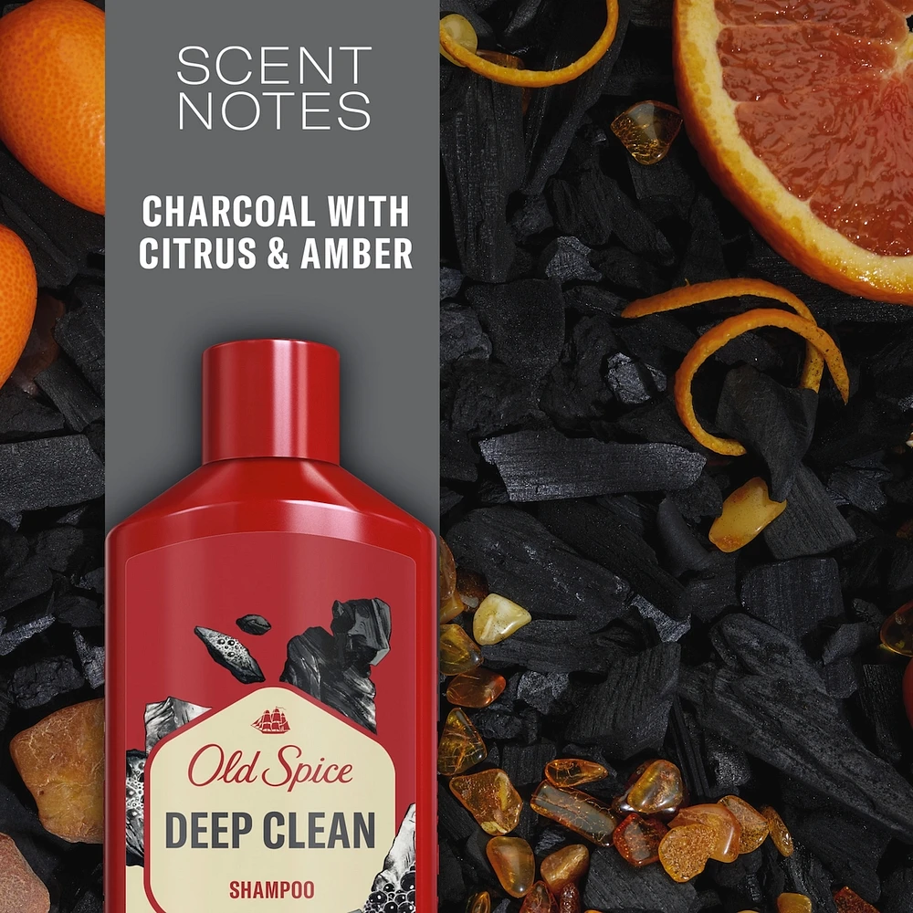 Deep Clean Shampoo for Men with Choal, Fresh and Clean Scent, Removes Built Up Dirt and Oil