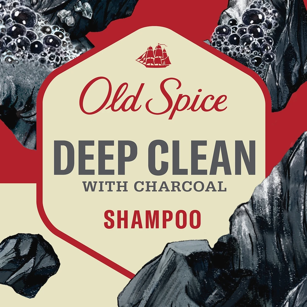 Deep Clean Shampoo for Men with Choal, Fresh and Clean Scent, Removes Built Up Dirt and Oil
