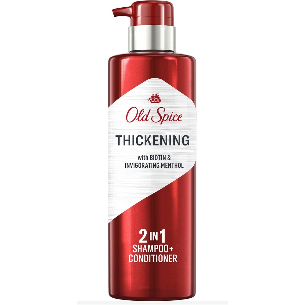 Shampooing et revitalisant épaississant 2 en 1 pour hommes Old Spice avec biotine et menthol revigorant