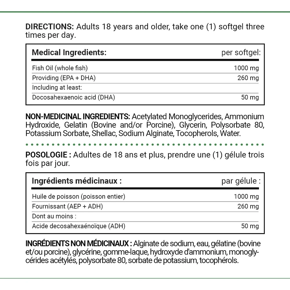 Omega-3 Fish Oil, 1000 mg, Softgels