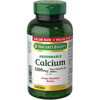 Calcium Pills plus Vitamin D3 Supplement, Helps maintain bones