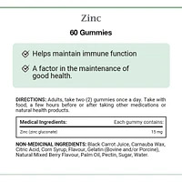 Zinc,15 mg, 60 Gummies