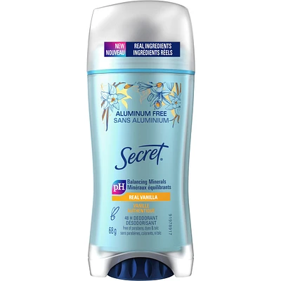 Secret – Désodorisant sans aluminium, Vanille – 68 g